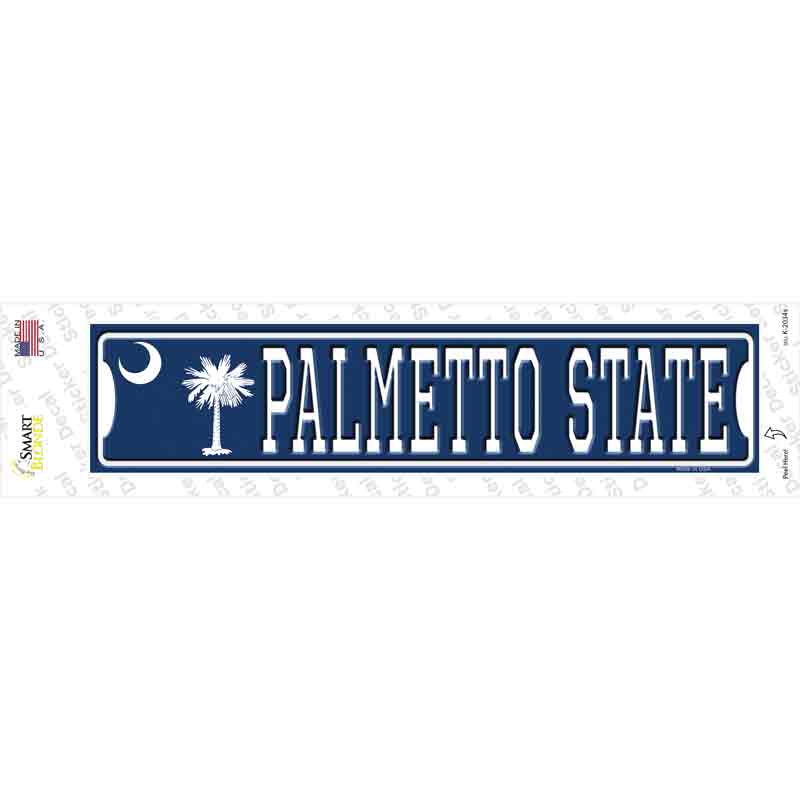 Palmetto State SC Flag Novelty Narrow Sticker Decal K-2034