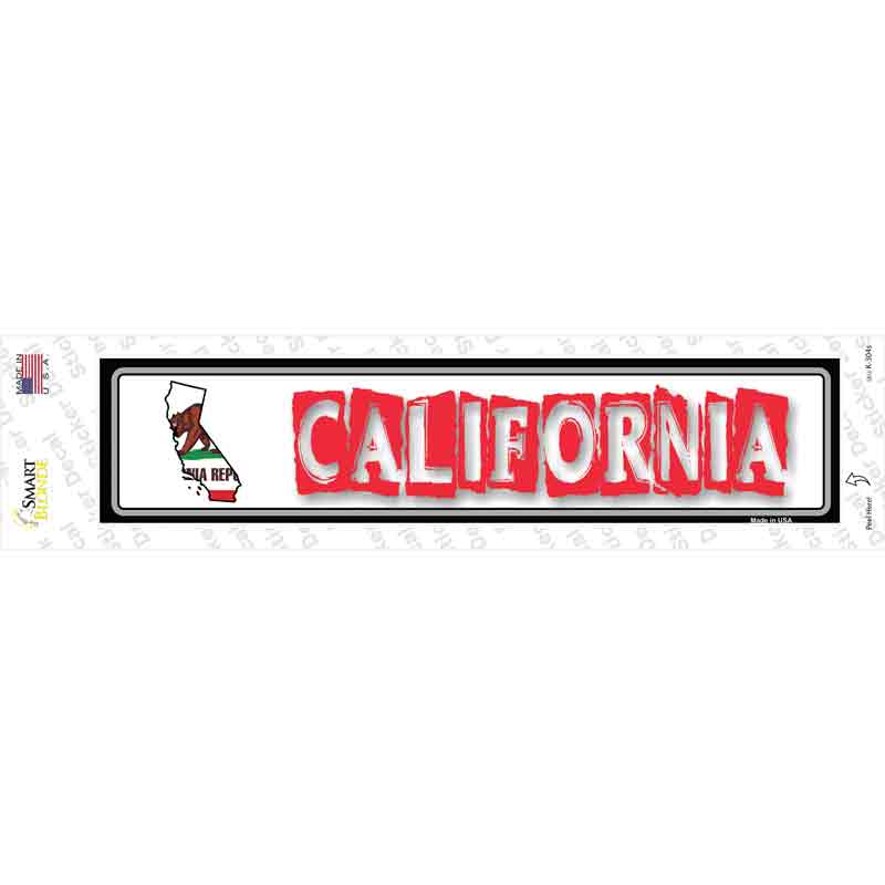 California Outline Novelty Narrow Sticker Decal
