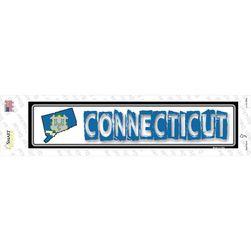 Connecticut Outline Novelty Narrow Sticker Decal