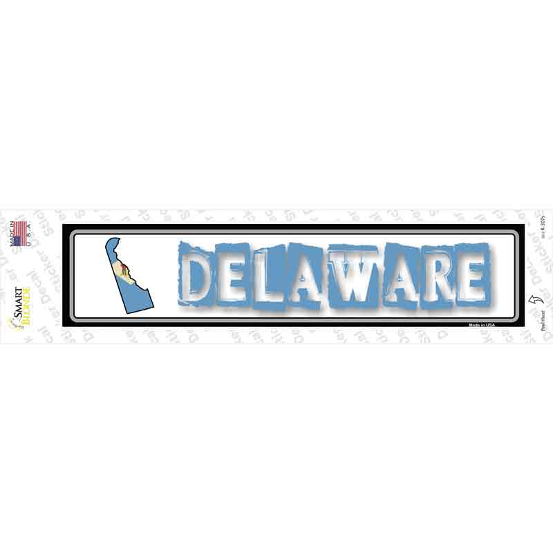 Delaware Outline Novelty Narrow Sticker Decal