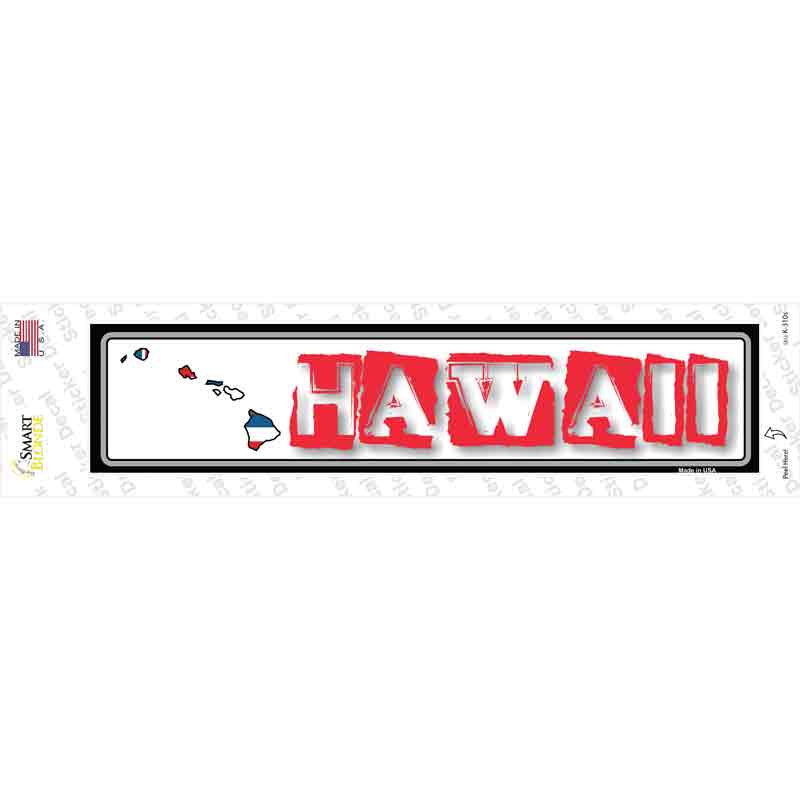 Hawaii Outline Novelty Narrow Sticker Decal