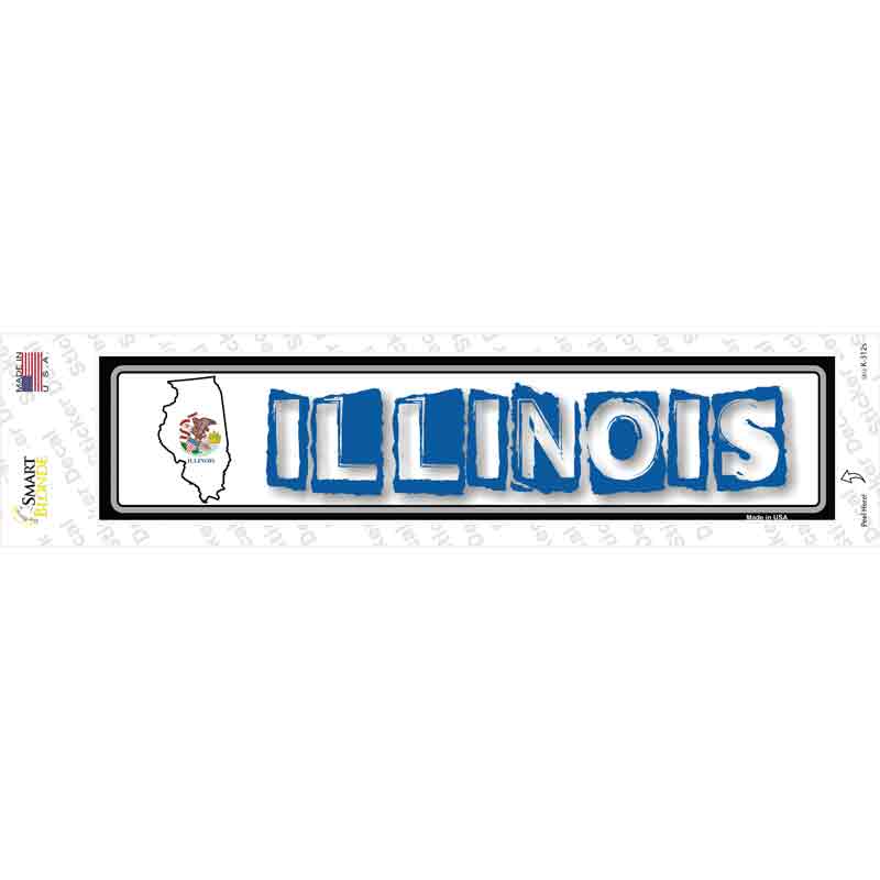 Illinois Outline Novelty Narrow Sticker Decal