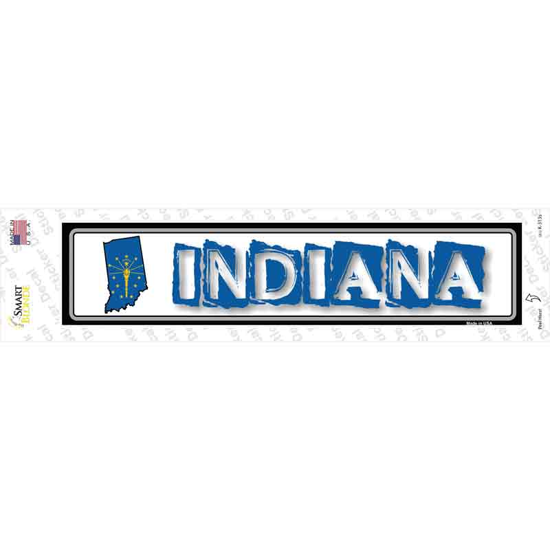 Indiana Outline Novelty Narrow Sticker Decal