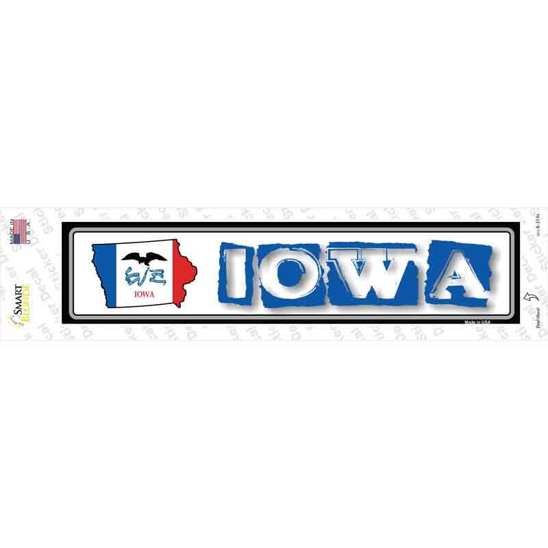 Iowa Outline Novelty Narrow Sticker Decal