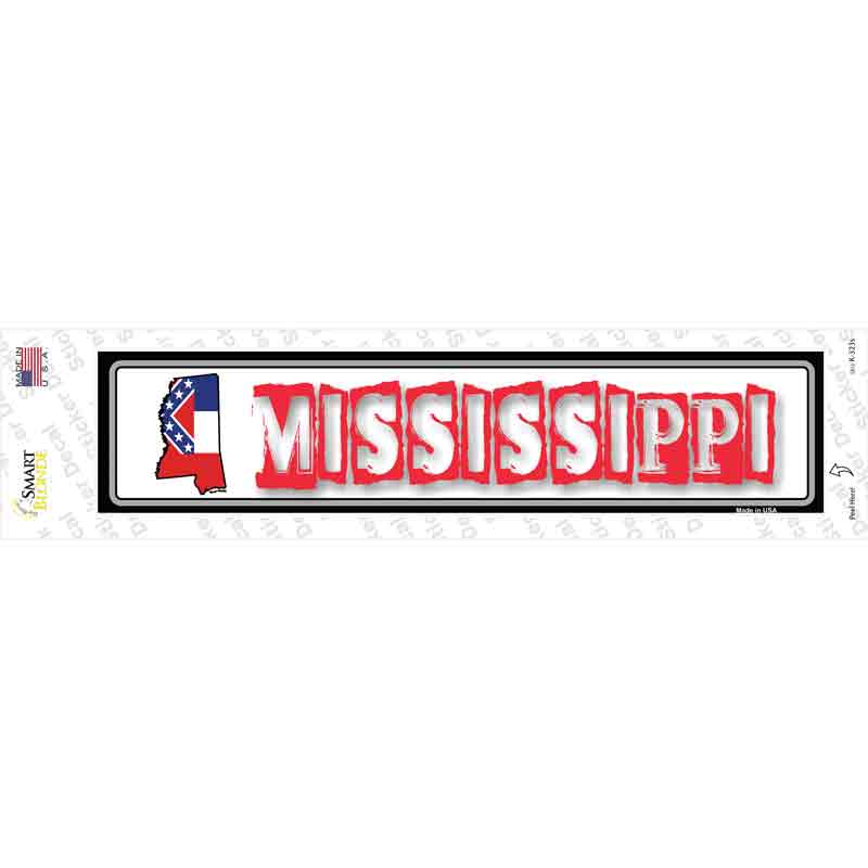 Mississippi Outline Novelty Narrow Sticker Decal