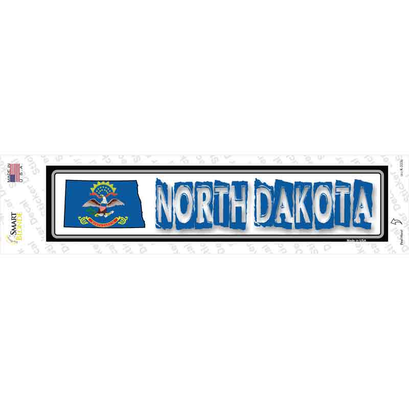 North Dakota Outline Novelty Narrow Sticker Decal