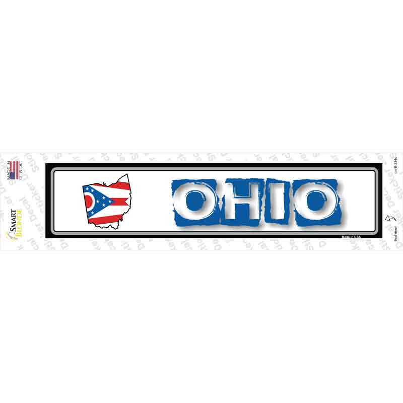 Ohio Outline Novelty Narrow Sticker Decal