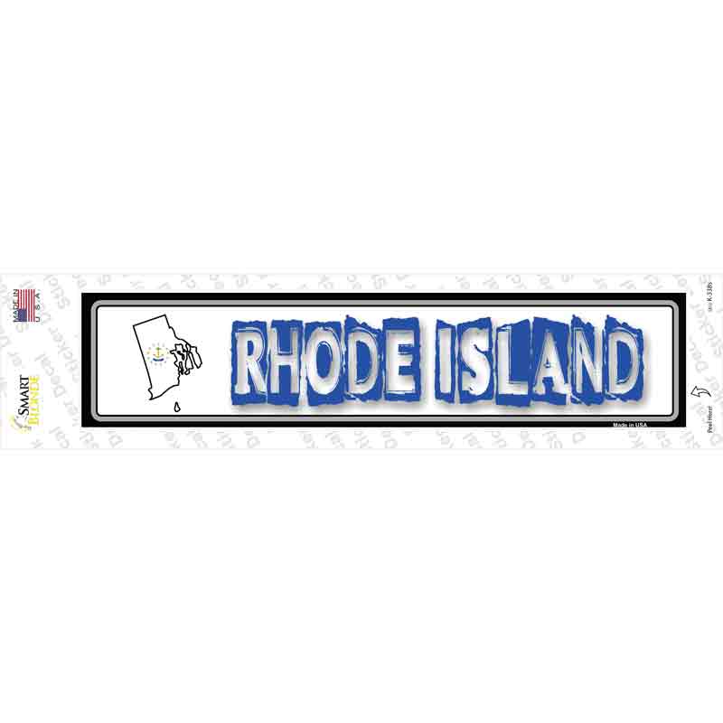 Rhode Island Outline Novelty Narrow Sticker Decal