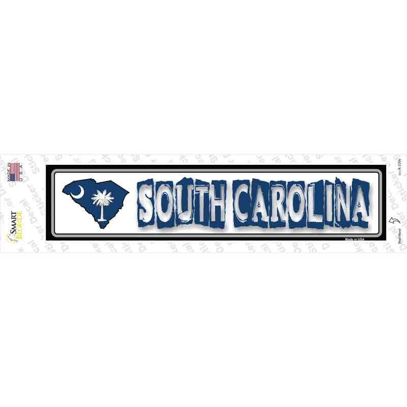 South Carolina Outline Novelty Narrow Sticker Decal