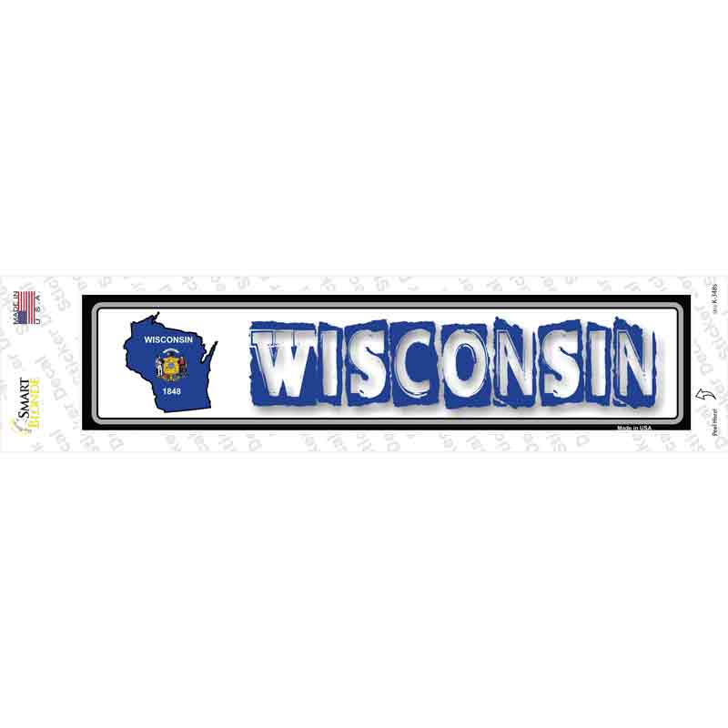 Wisconsin Outline Novelty Narrow Sticker Decal