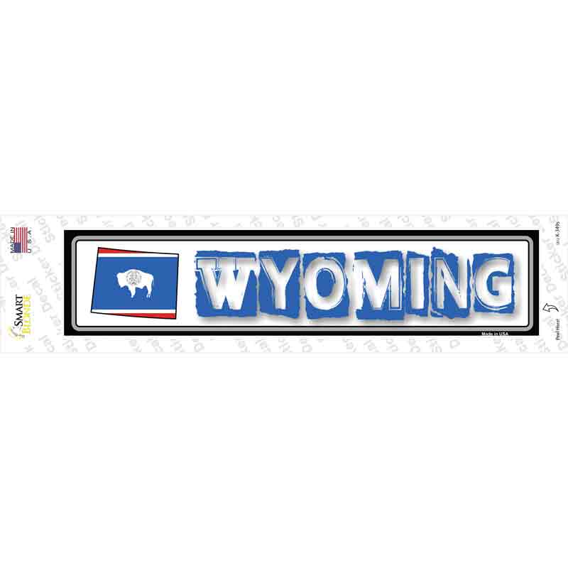 Wyoming Outline Novelty Narrow Sticker Decal