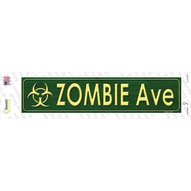 Zombie Ave Novelty Narrow Sticker Decal