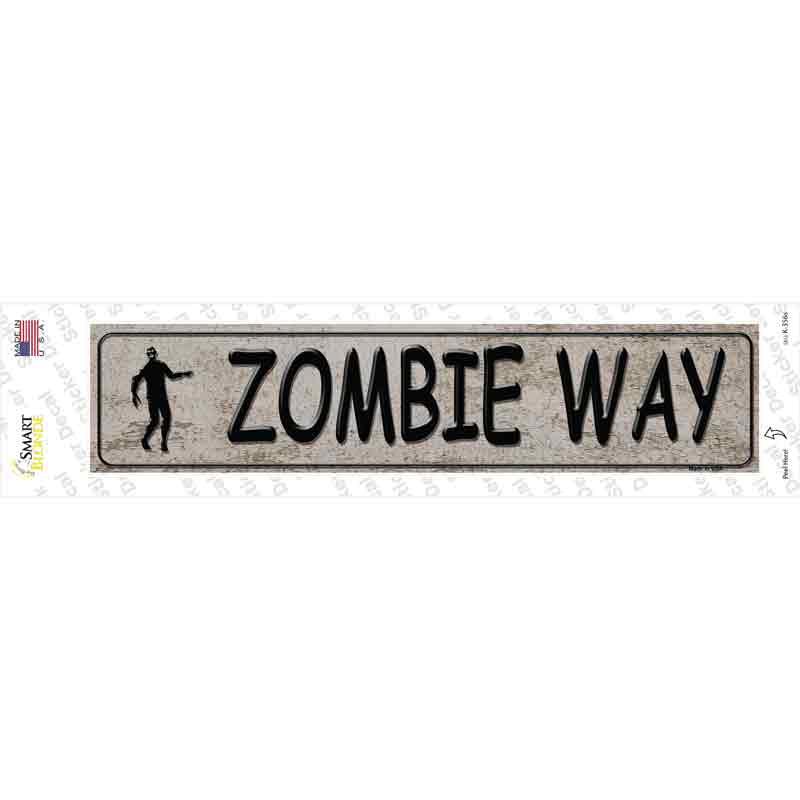 Zombie Way Brown Novelty Narrow Sticker Decal