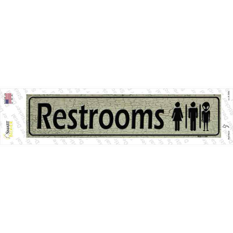 Restrooms Novelty Narrow Sticker Decal