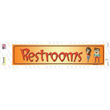 Restrooms Orange Novelty Narrow Sticker Decal
