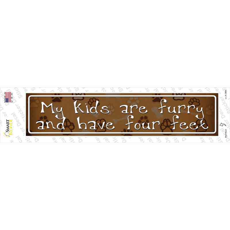My Kids Are Furry Novelty Narrow Sticker Decal