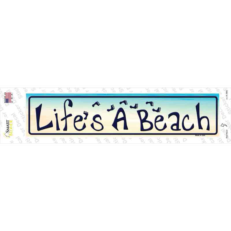 Lifes A Beach Novelty Narrow Sticker Decal