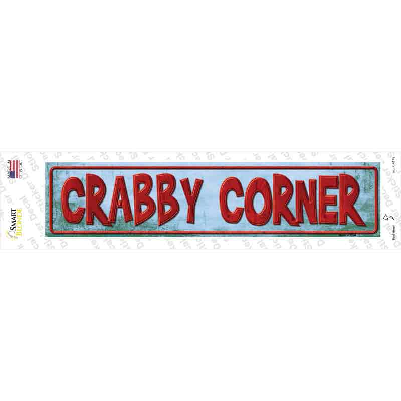 Crabby Corner Novelty Narrow Sticker Decal