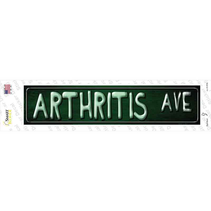 Arthritis Ave Novelty Narrow Sticker Decal