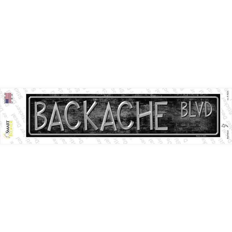 Backache Blvd Novelty Narrow Sticker Decal