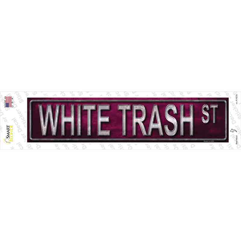 White Trash St Novelty Narrow Sticker Decal