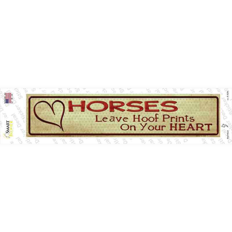 Horses Leave Prints On Heart Novelty Narrow Sticker Decal