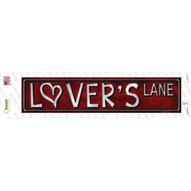 Lovers Lane Red Novelty Narrow Sticker Decal