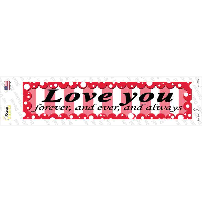 Love You Novelty Narrow Sticker Decal