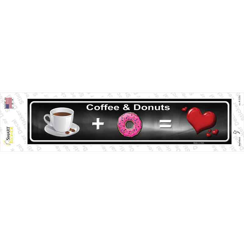 Coffee And Donuts Novelty Narrow Sticker Decal