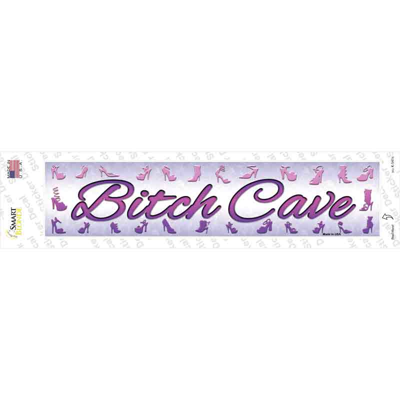Bitch Cave Purple Novelty Narrow Sticker Decal