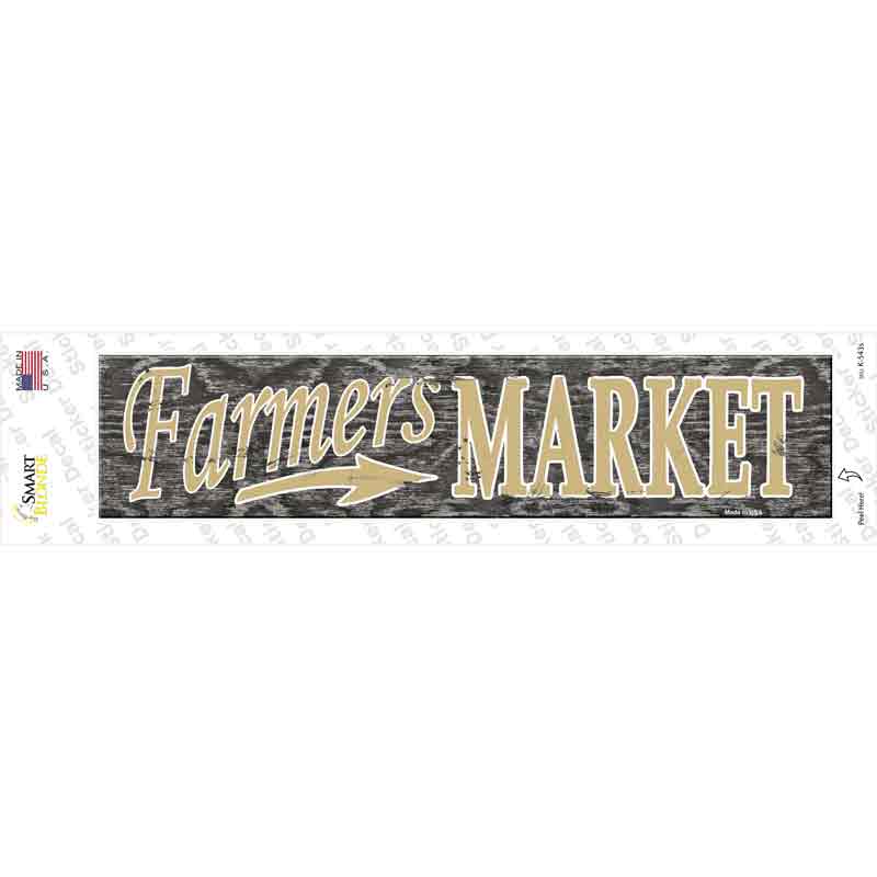 Farmers Market Tan Novelty Narrow Sticker Decal