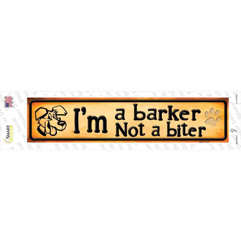 Im A Barker Novelty Narrow Sticker Decal