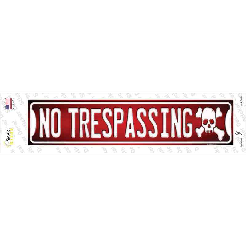 No Trespassing Novelty Narrow Sticker Decal