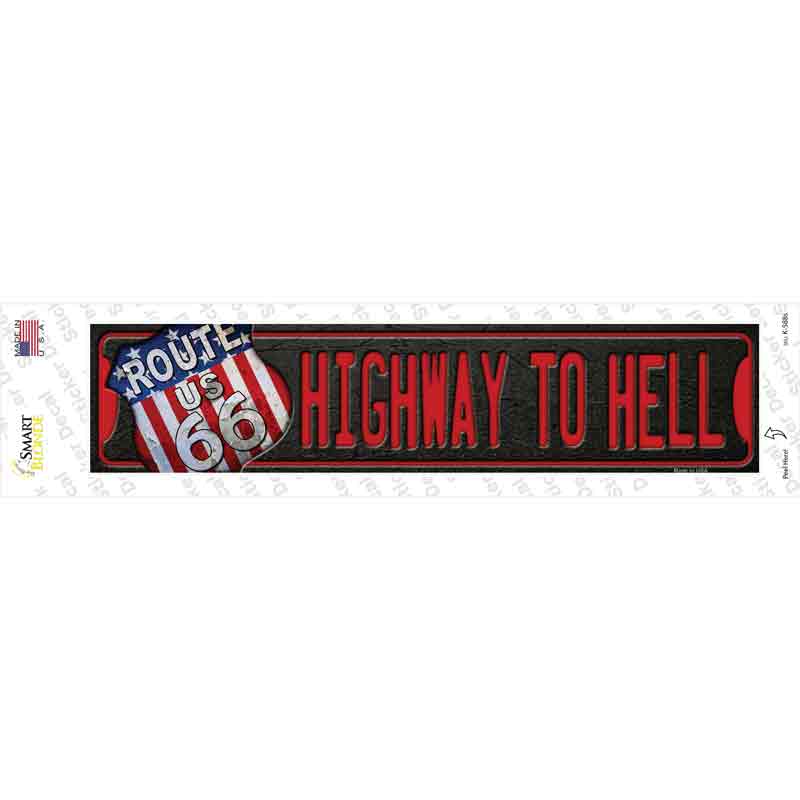 Highway To Hell Route 66 Novelty Narrow Sticker Decal