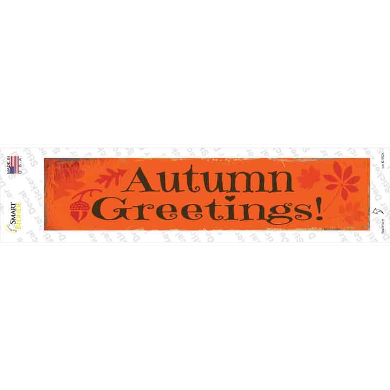 Autumn Greetings Novelty Narrow Sticker Decal