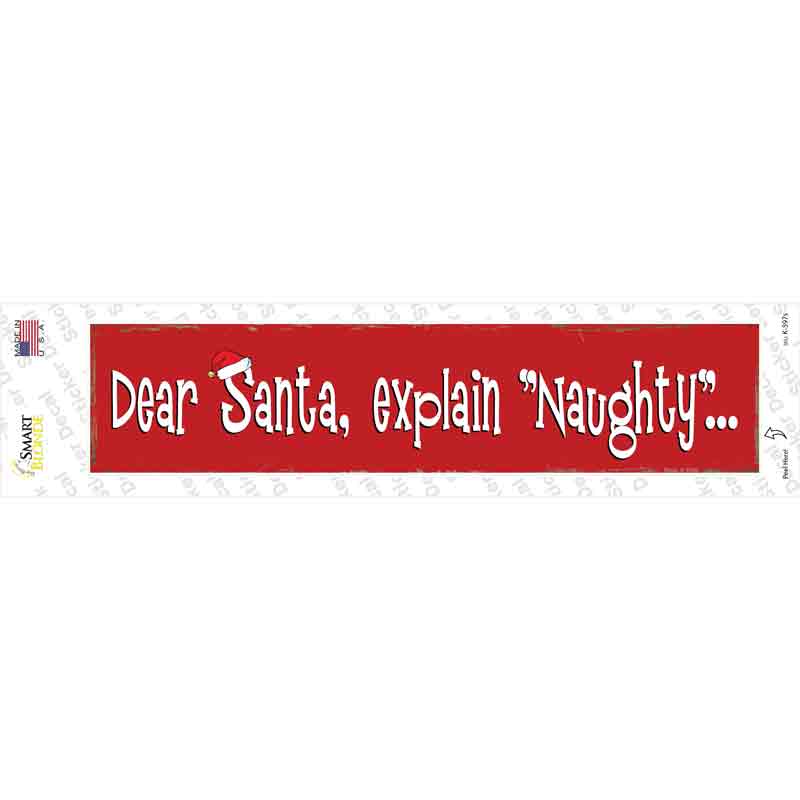 Santa Explain Naughty Novelty Narrow Sticker Decal