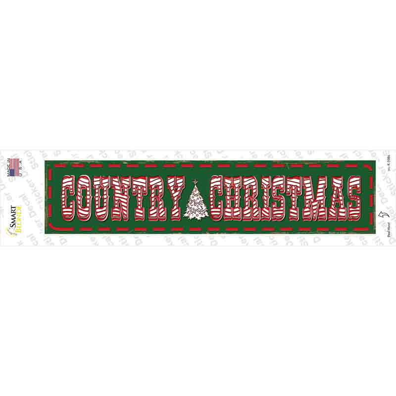 Country Christmas Novelty Narrow Sticker Decal