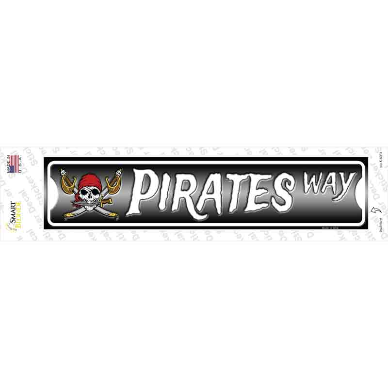 Pirates Way Skull Novelty Narrow Sticker Decal