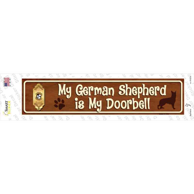 German Shepherd Is Doorbell Novelty Narrow Sticker Decal