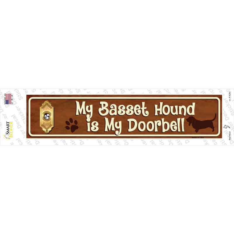 Basset Hound Is Doorbell Novelty Narrow Sticker Decal
