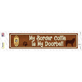 Border Collie Is Doorbell Novelty Narrow Sticker Decal