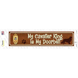 Cavalier King Is Doorbell Novelty Narrow Sticker Decal