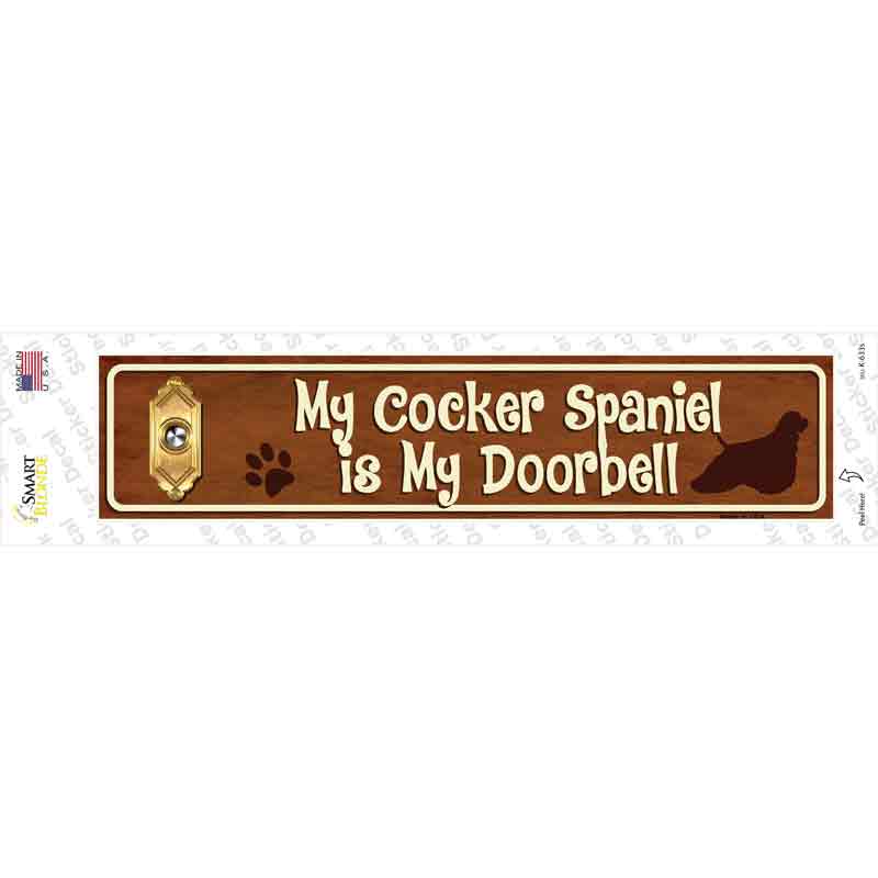 Cocker Spaniel Is Doorbell Novelty Narrow Sticker Decal