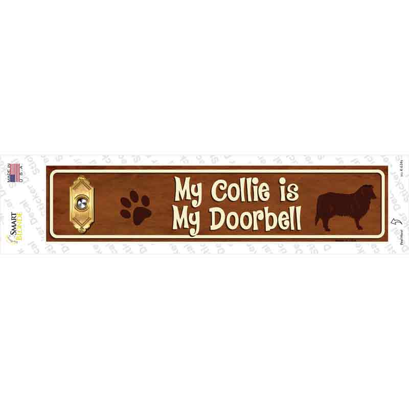 Collie Is Doorbell Novelty Narrow Sticker Decal