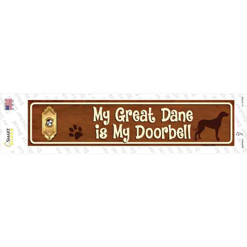 Great Dane Is Doorbell Novelty Narrow Sticker Decal