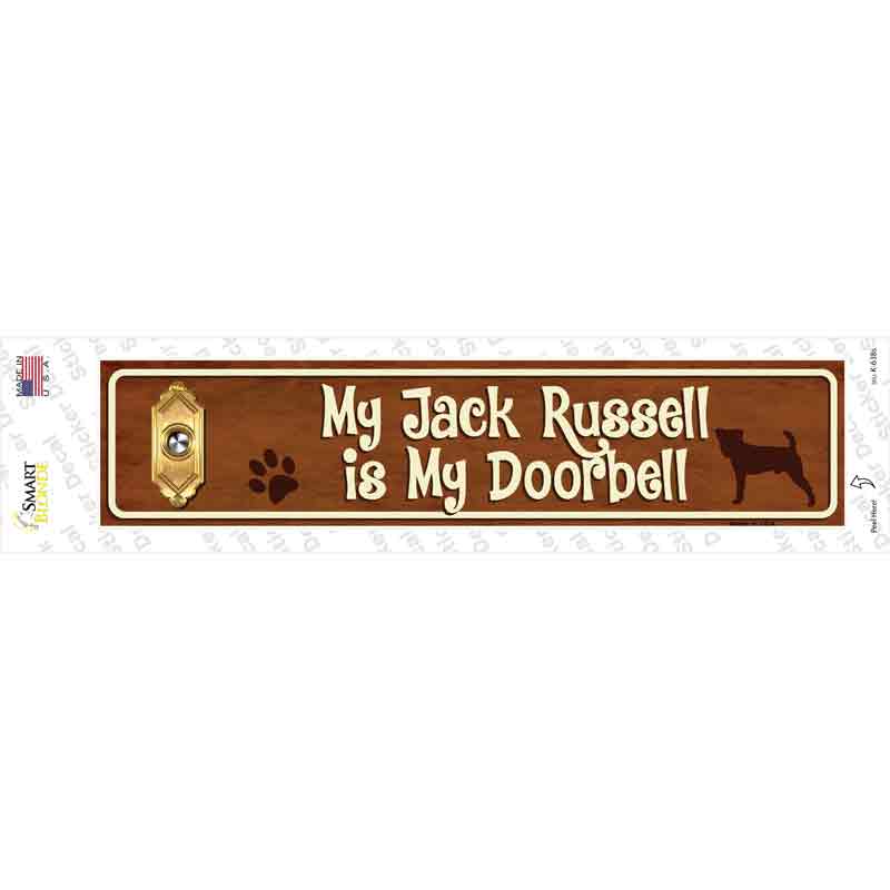 Jack Russell Is Doorbell Novelty Narrow Sticker Decal