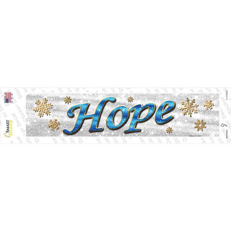 Hope With Snowflakes Novelty Narrow Sticker Decal