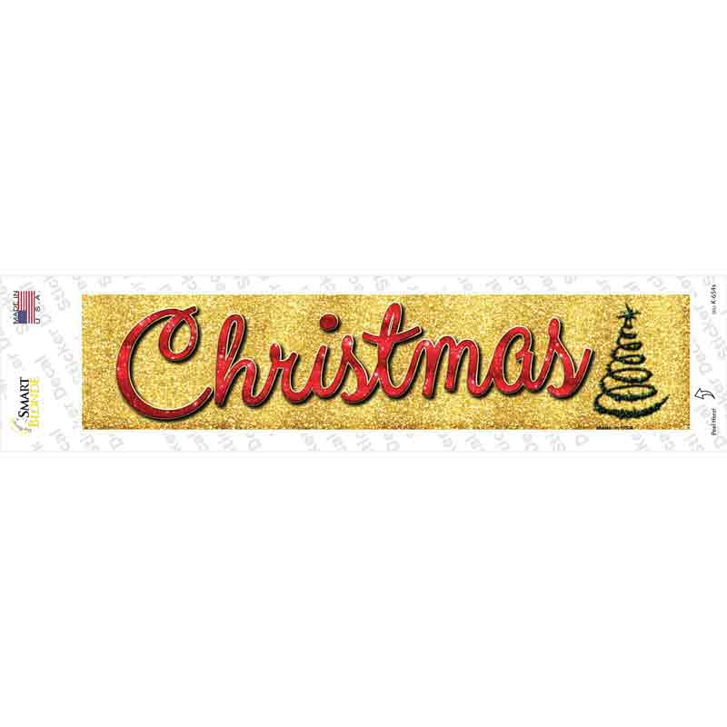 Christmas With Tree Novelty Narrow Sticker Decal