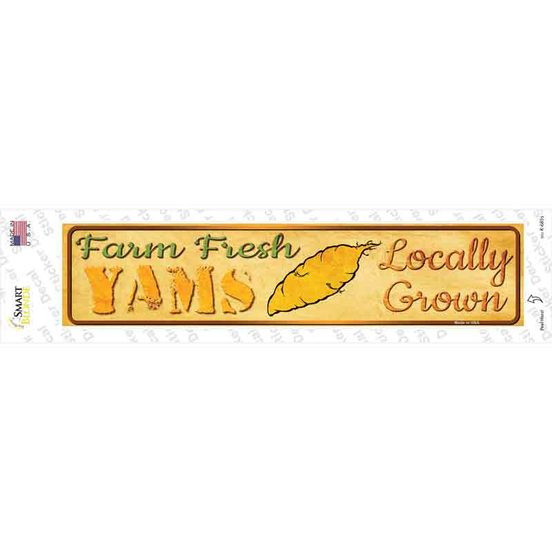 Farm Fresh Yams Novelty Narrow Sticker Decal