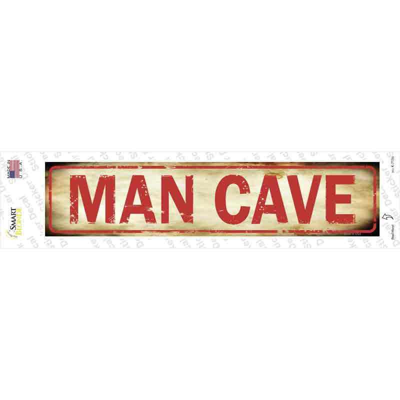 Man Cave Novelty Narrow Sticker Decal